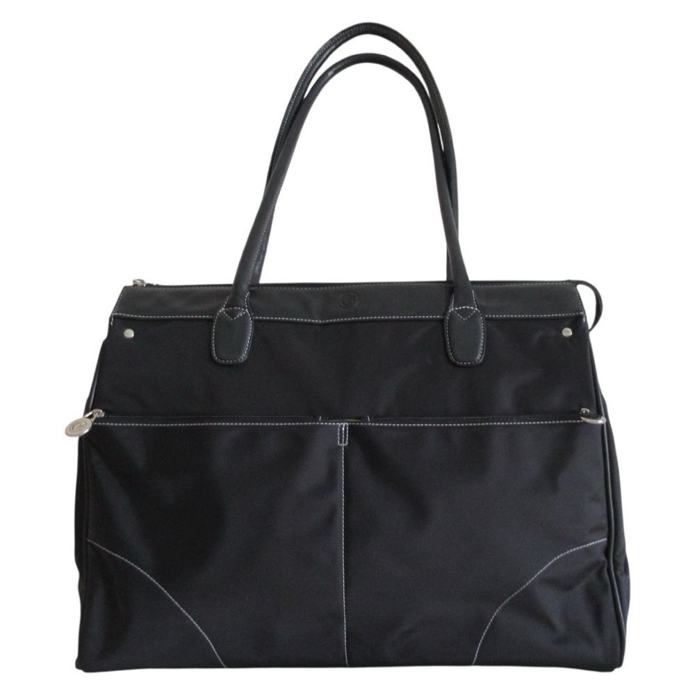 Chelsey Henry Large Black Tote with Kiwi Green Interior